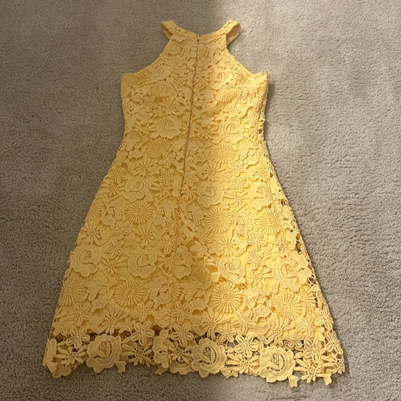 Lulu’s Love Poem Yellow Lace Mini Dress Size Extra Small - Picture 2 of 5